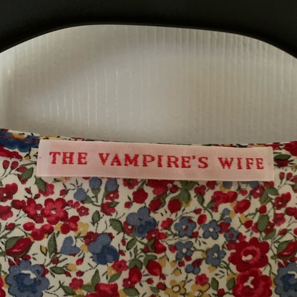 Vampires Wife CHARLOTTE LIBERTY FLORAL-PRINT COTTON DRESS Size - UK10/US6 - Picture 14 of 16